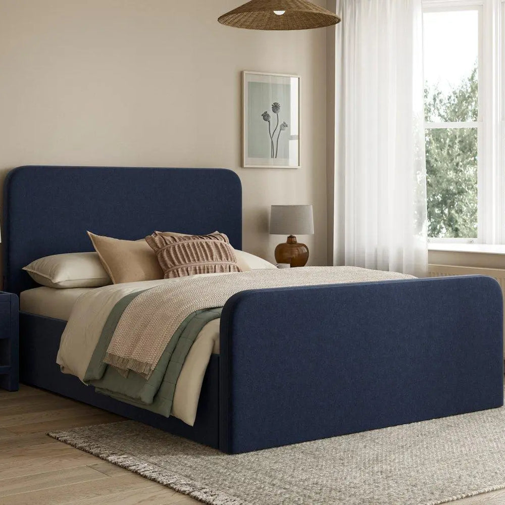 House Beautiful Margot Bouclé Bed Frame - Blue Dreams