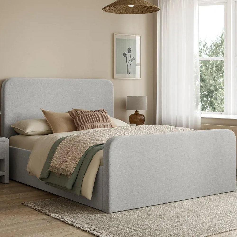 House Beautiful Margot Bouclé Bed Frame - Grey Dreams