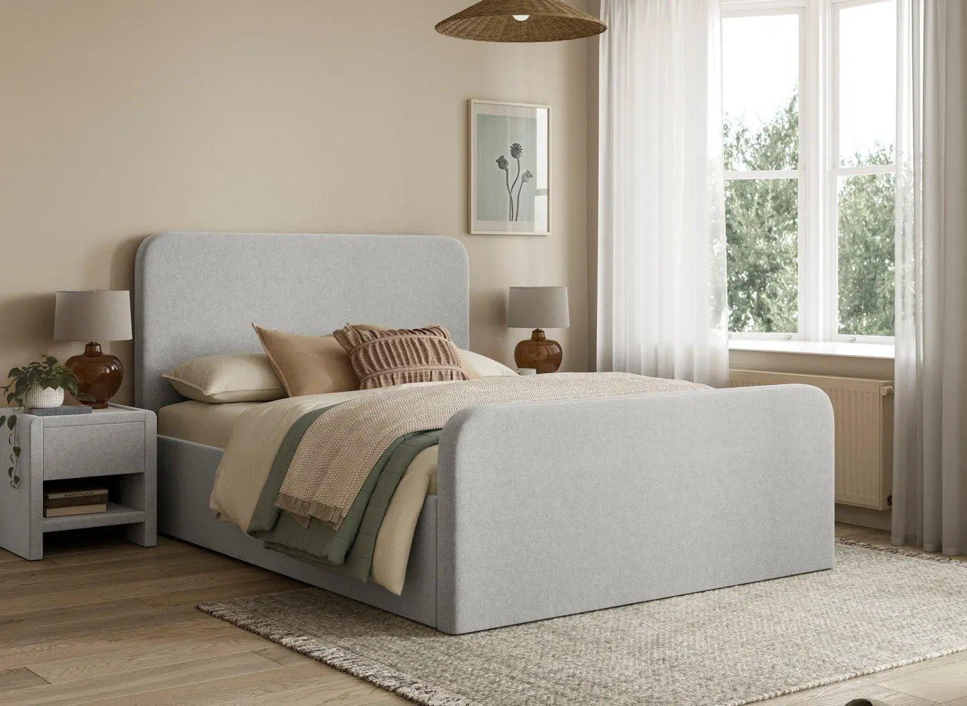 House Beautiful Margot Bouclé Bed Frame - Grey Dreams