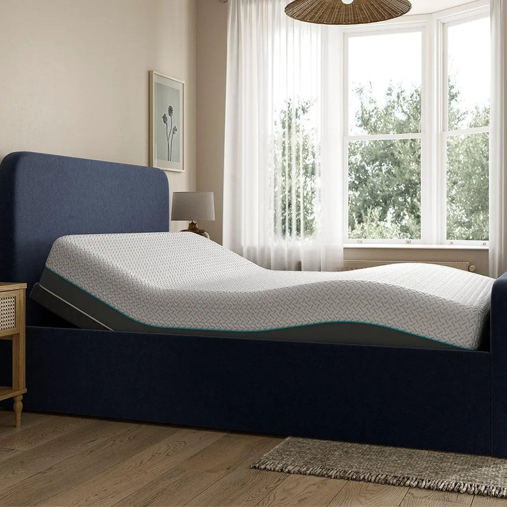 House Beautiful Margot Sleepmotion Adjustable Bouclé Bed Frame - Blue Dreams