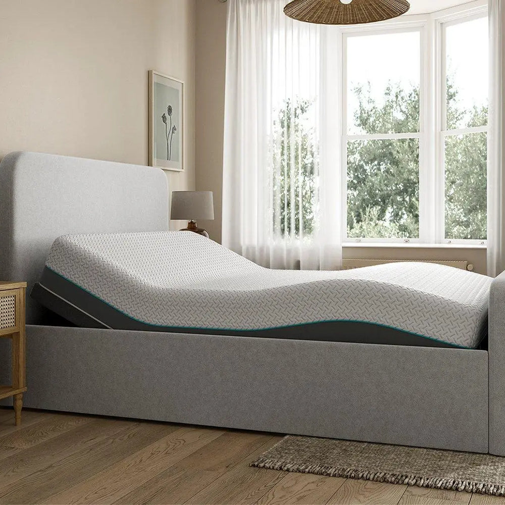 House Beautiful Margot Sleepmotion Adjustable Bouclé Bed Frame - Grey Dreams