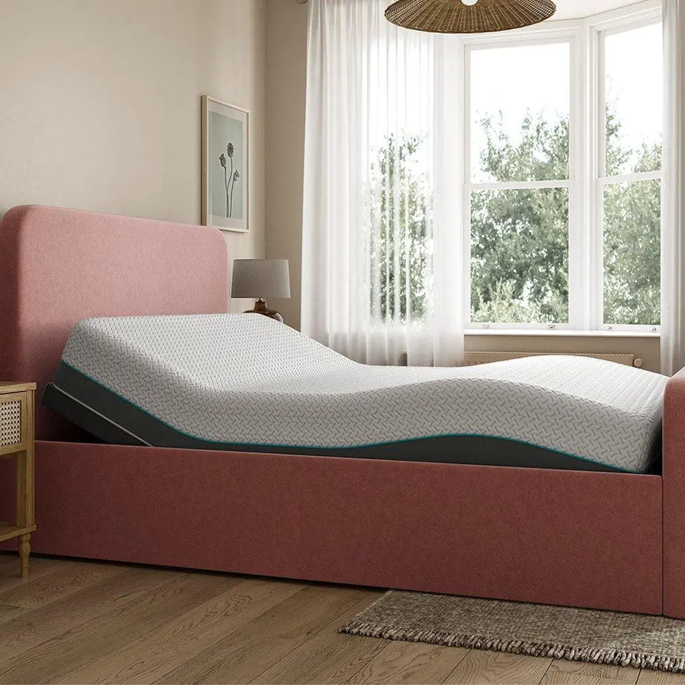 House Beautiful Margot Sleepmotion Adjustable Bouclé Bed Frame - Pink Dreams