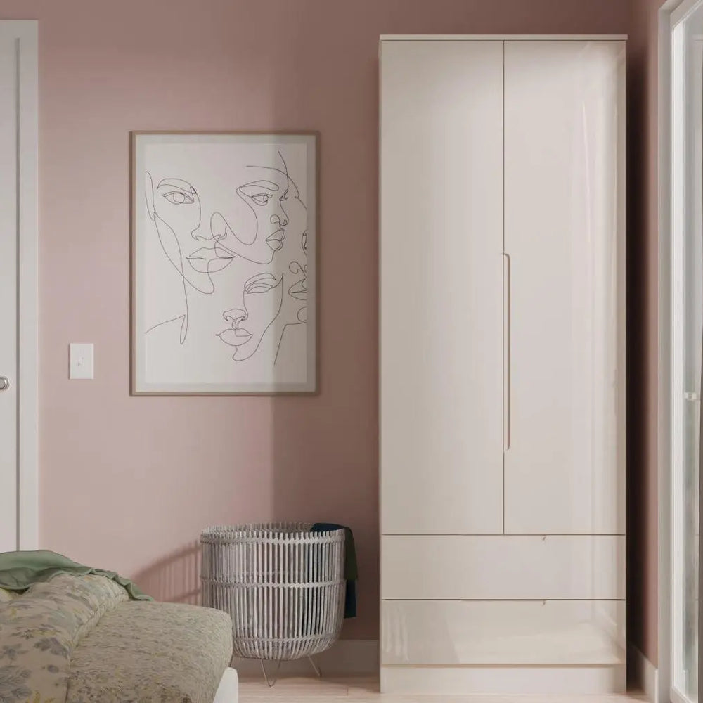 Houston 2-Door 2-Drawer Wardrobe - Brown Dreams