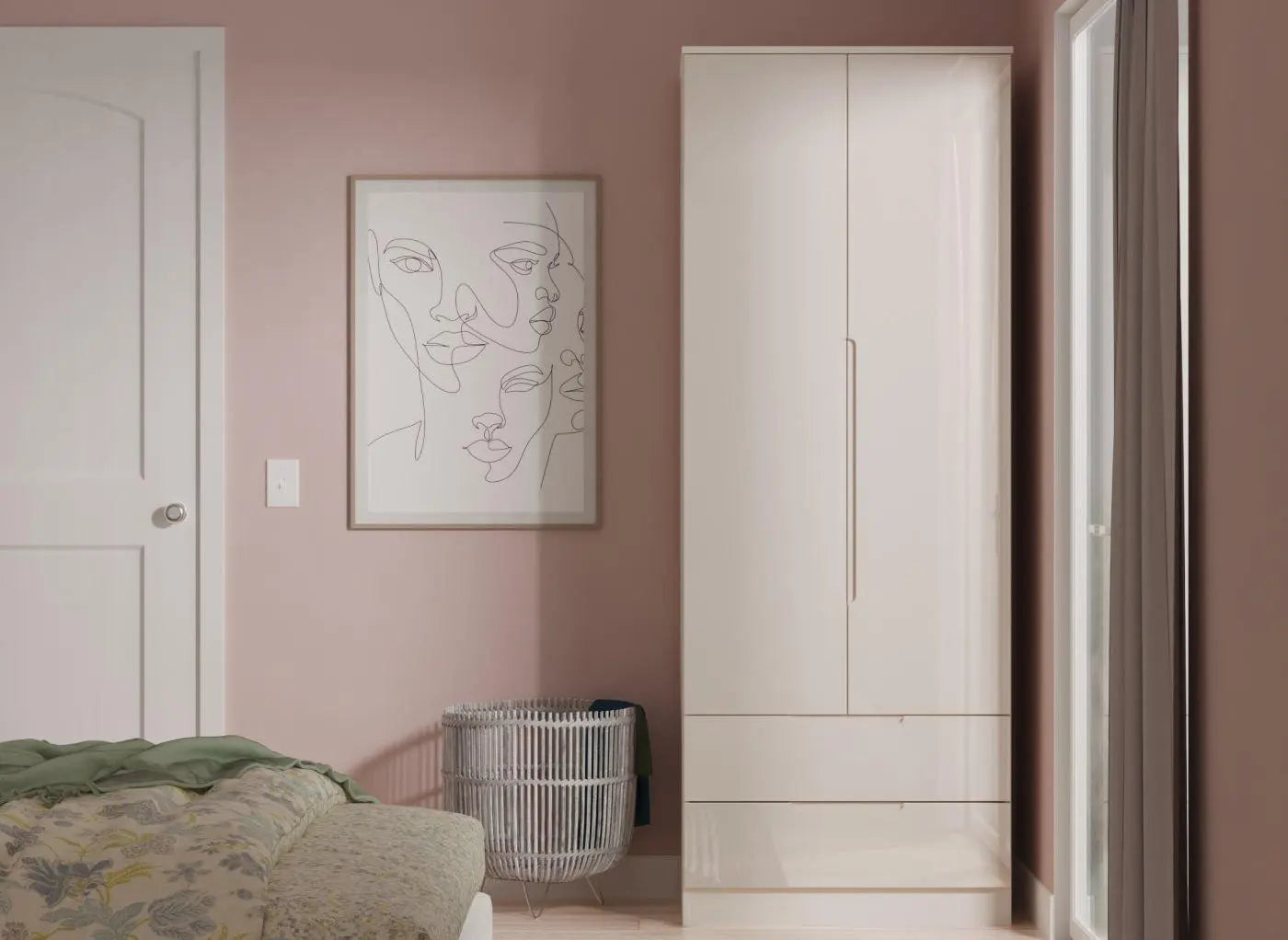 Houston 2-Door 2-Drawer Wardrobe - Brown Dreams