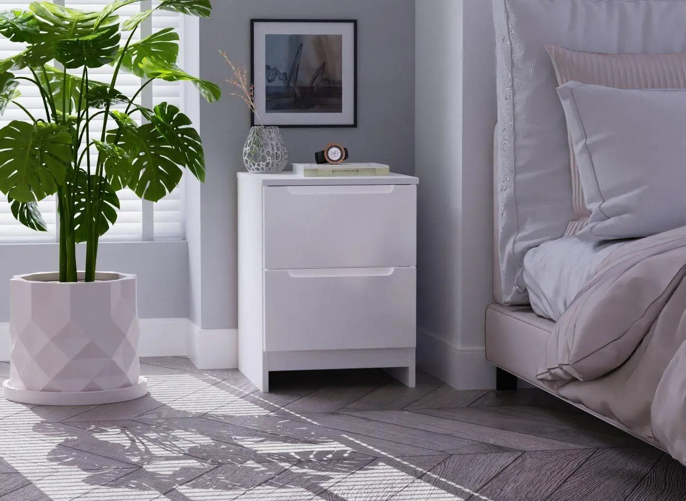 Houston Bedside Table - White Dreams