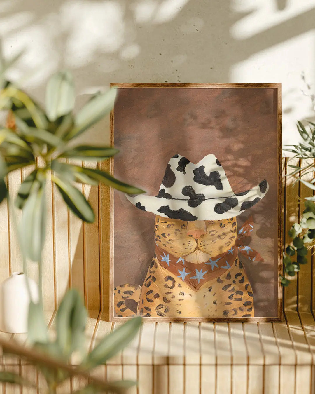 Howdy- Leopard Cow Print Hat Print Lion & The Pear