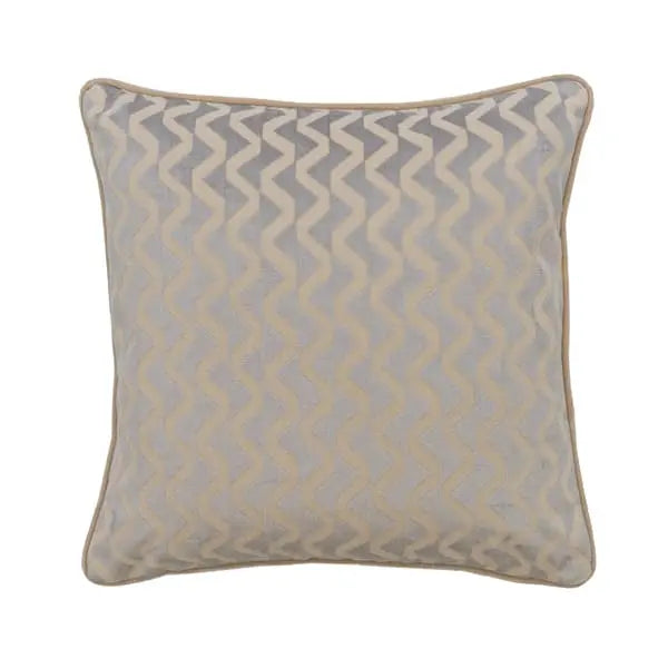 Hudson Smoke, Sustainable Feather, Cushion Velvet Geometric Andrew Martin