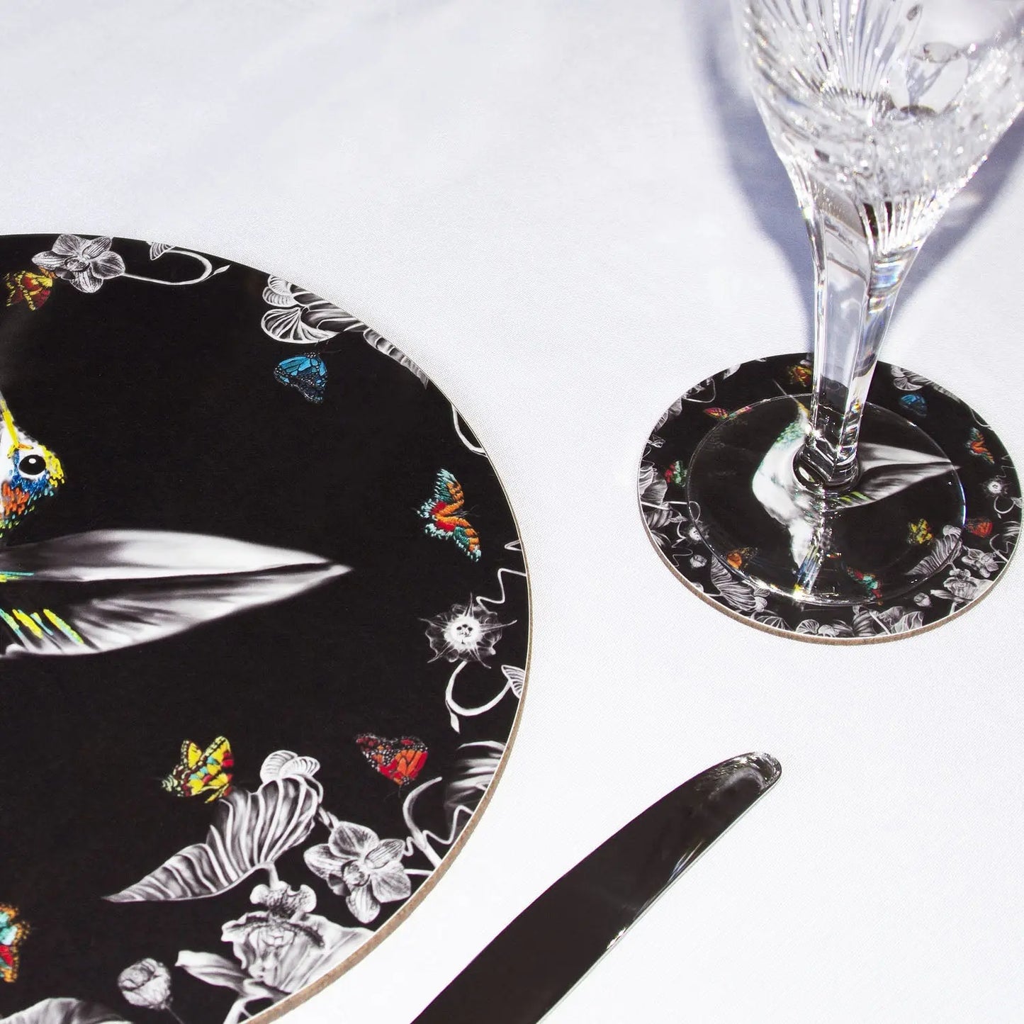 Hummingbird Coasters Black - Set of 4 Susannah Weiland Collections