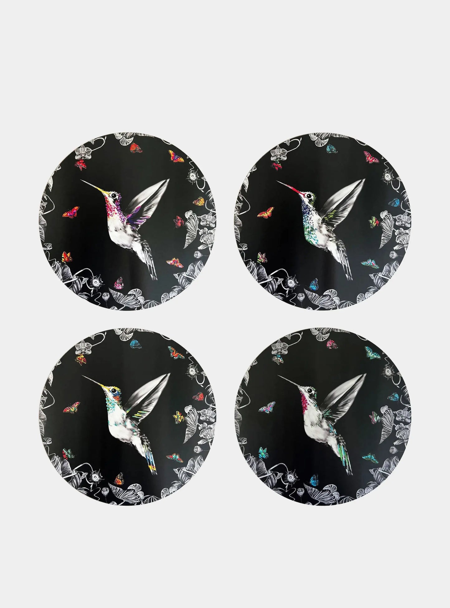 Hummingbird Coasters Black - Set of 4 Susannah Weiland Collections