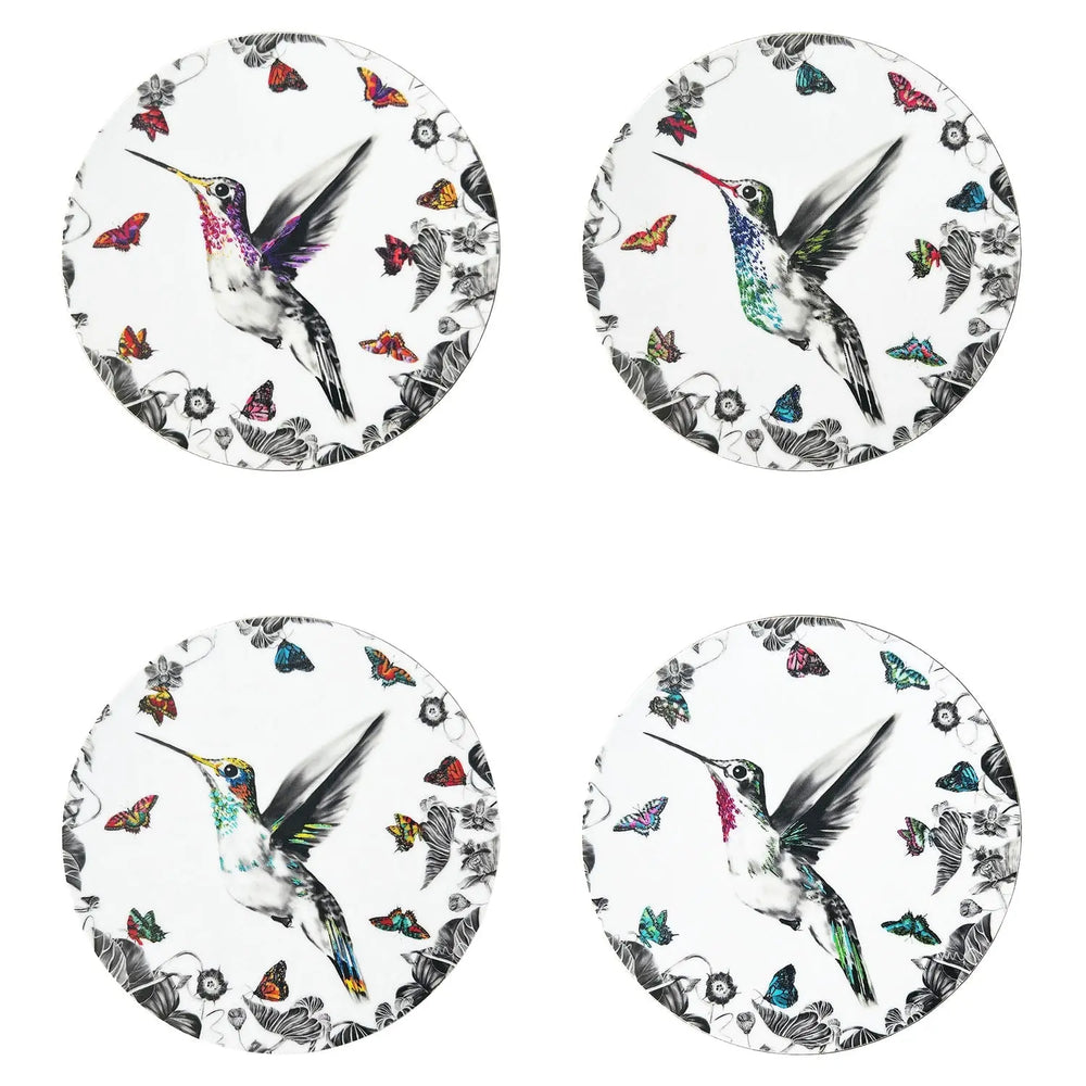 Hummingbird Coasters White - Set of 4 Susannah Weiland Collections