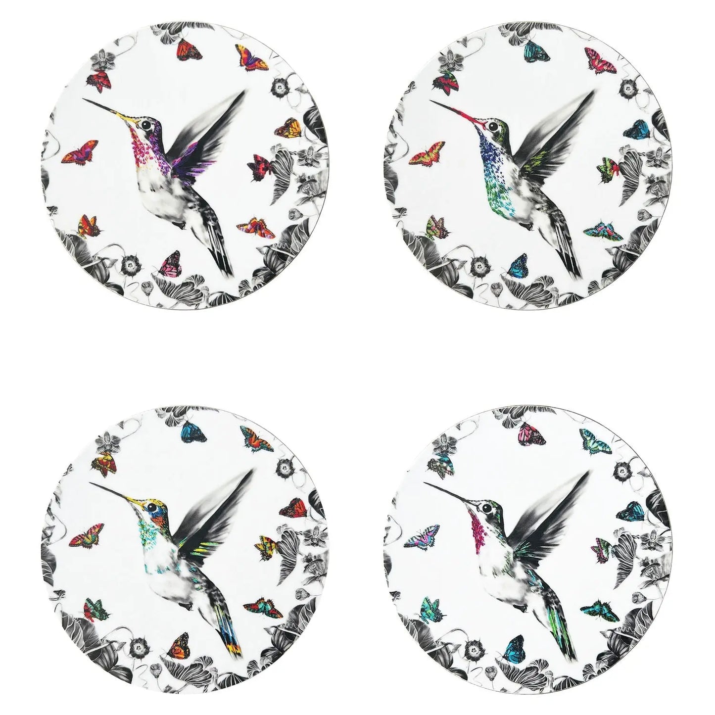 Hummingbird Coasters White - Set of 4 Susannah Weiland Collections