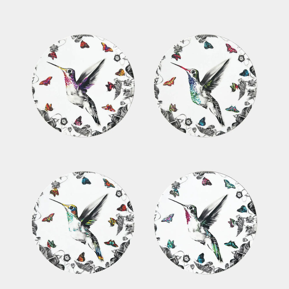 Hummingbird Coasters White - Set of 4 Susannah Weiland Collections