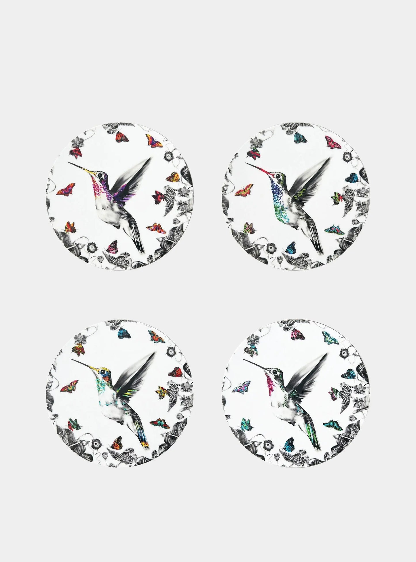 Hummingbird Coasters White - Set of 4 Susannah Weiland Collections