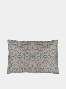  Hummingbird Damask in Pink and Sage Green Silk Pillowcase Long Studio Design