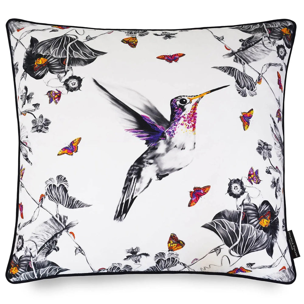 Hummingbird Hand Embroidered Cushion - Hartley Susannah Weiland Collections
