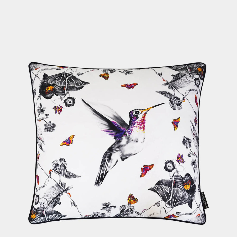 Hummingbird Hand Embroidered Cushion - Hayden Susannah Weiland Collections