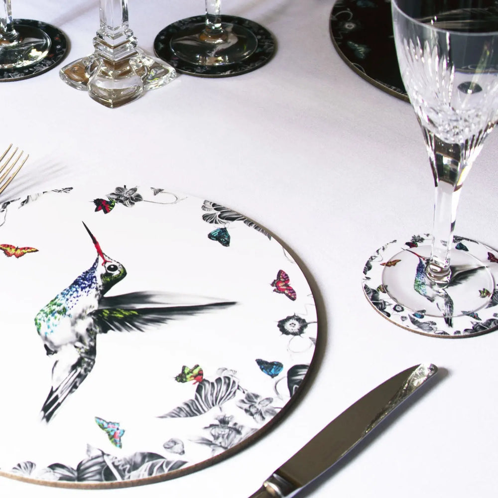 Hummingbird Placemats White - Set of 4 Susannah Weiland Collections