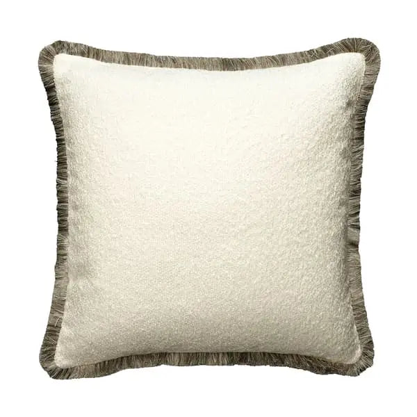 Huntsman Ivory/Alezio Gold, Sustainable Feather, Cushion Sophie Paterson Bouclé & With Trim/Fringe & Cotton Blend & Linen Blend Plain Andrew Martin