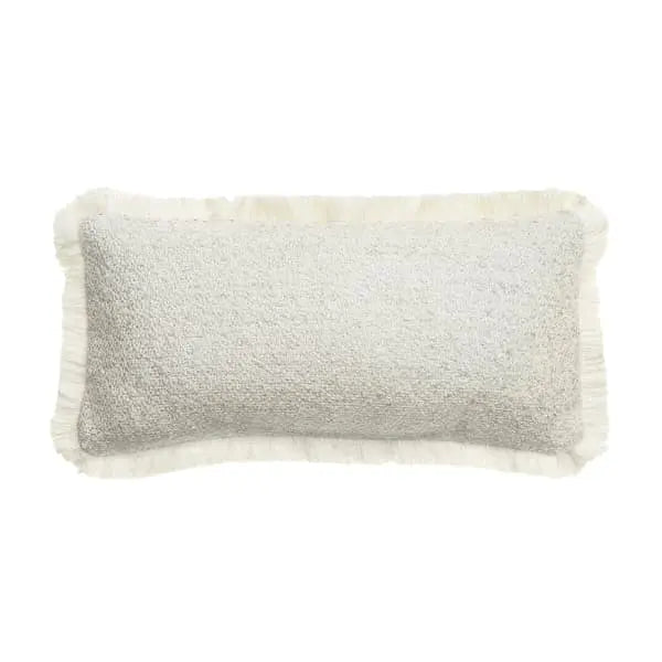 Huntsman Natural Small Rectangle, Sustainable Feather, Cushion Sophie Paterson Bouclé & With Trim/Fringe & Cotton Blend & Linen Blend Andrew Martin