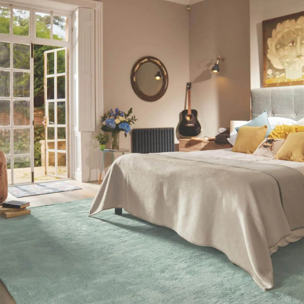 Hush Solid Aqua Luxury Rug The Rugs