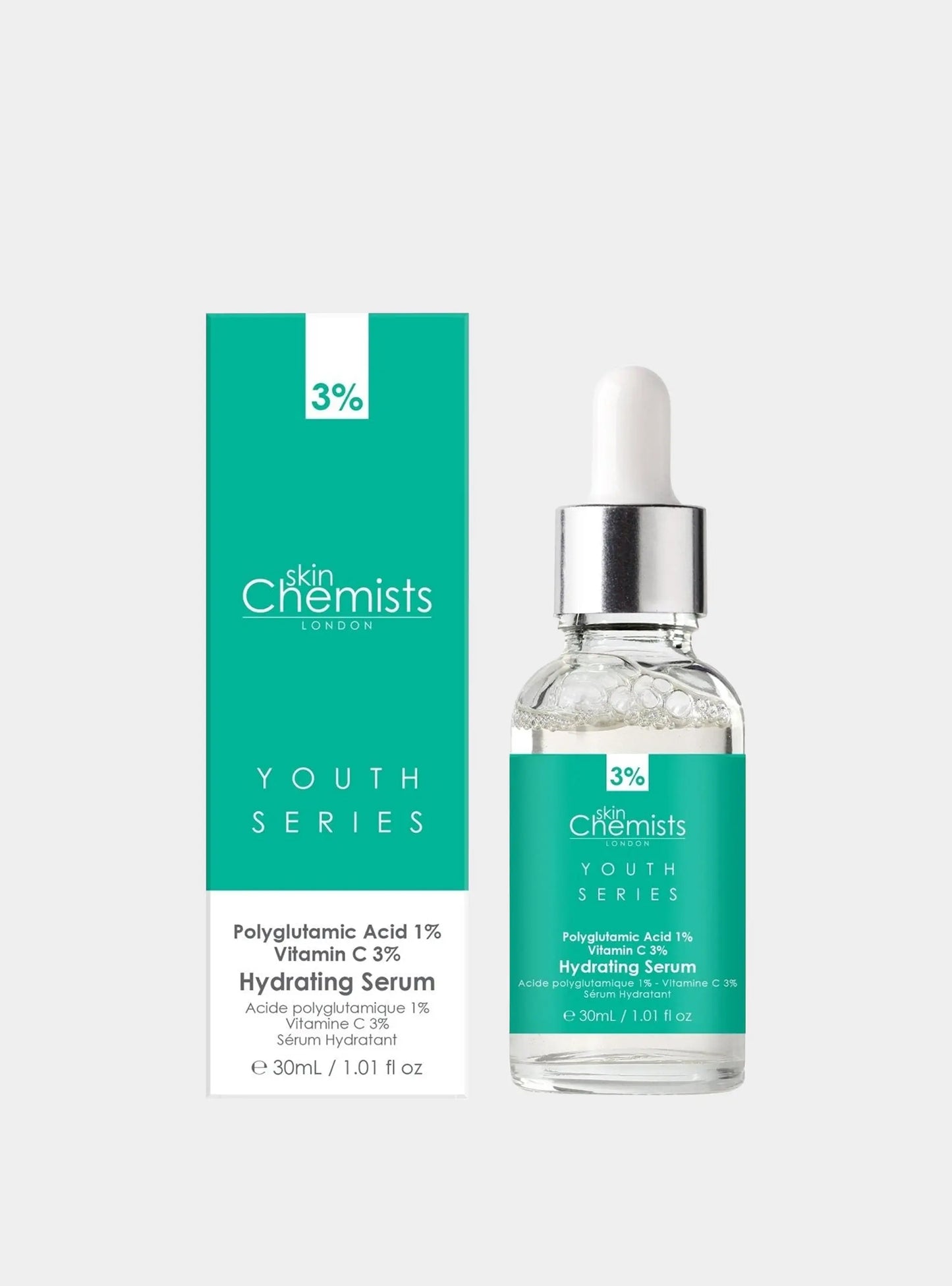 Hydrating Serum Polyglutamic Acid 1%, Vitamin C 3% 30ml skinChemists