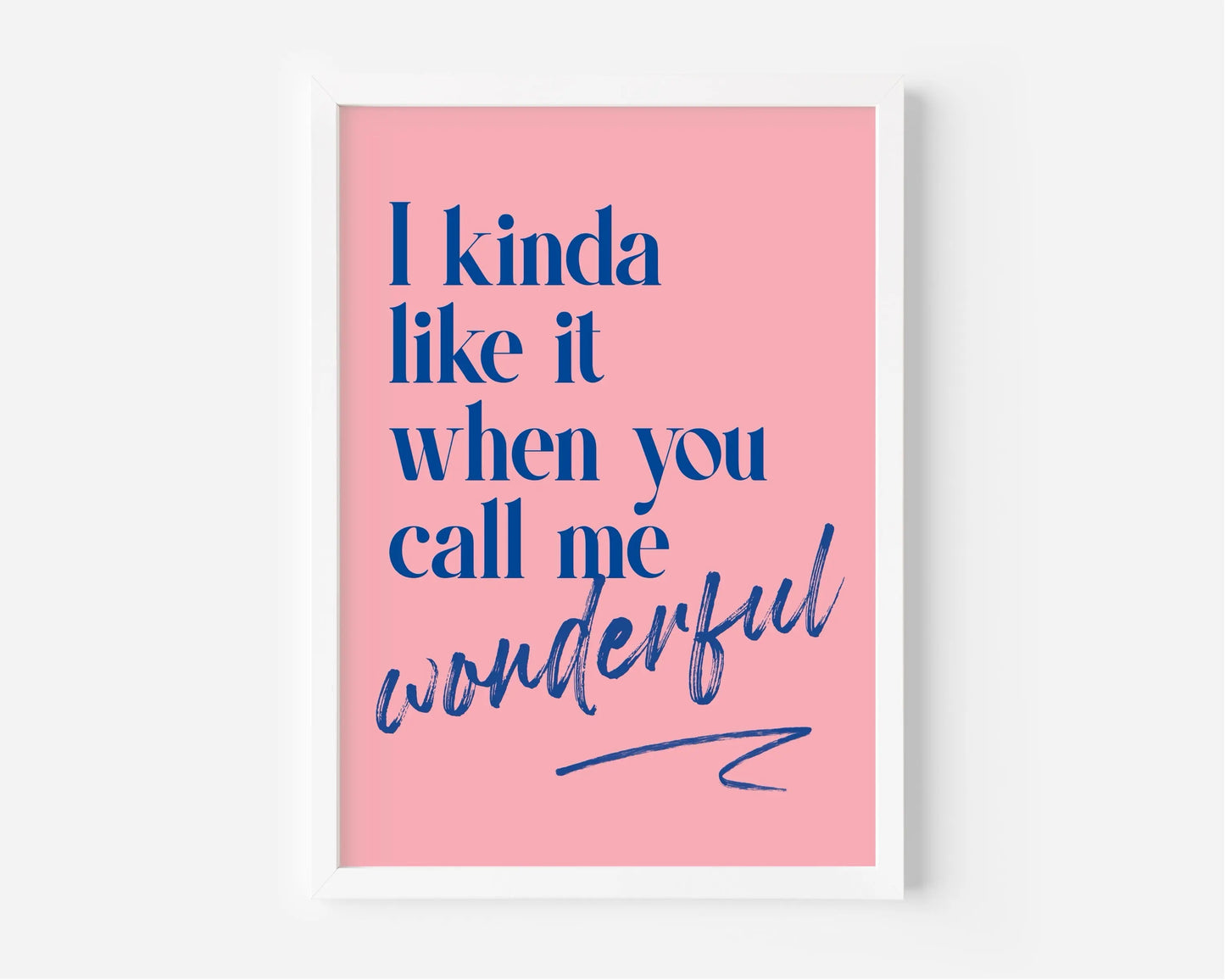 I Kinda Like It When You Call Me Wonderful (Olivia Dean) A4 Lyric Art Print whowhatclaireart