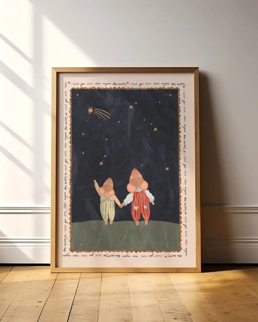 I Need You - Two Mice Art Print Lion & The Pear