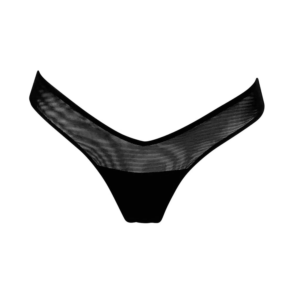 I.D. Line Fine Mesh V-thong Black NOKAYA
