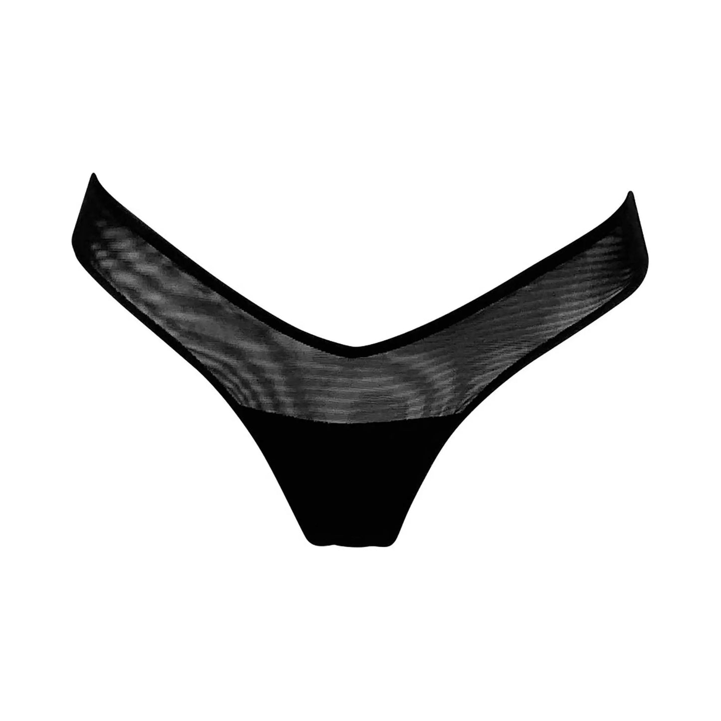 I.D. Line Fine Mesh V-thong Black NOKAYA
