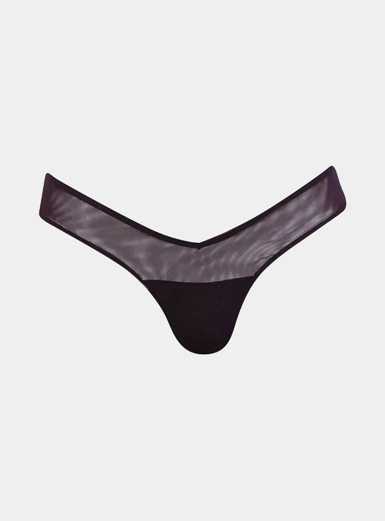 I.D. Line Fine Mesh V-thong Brown NOKAYA