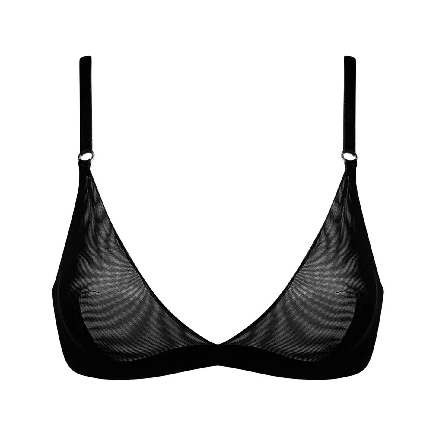 I.D. Line Soft Triangle Fine Mesh Bralette Black NOKAYA