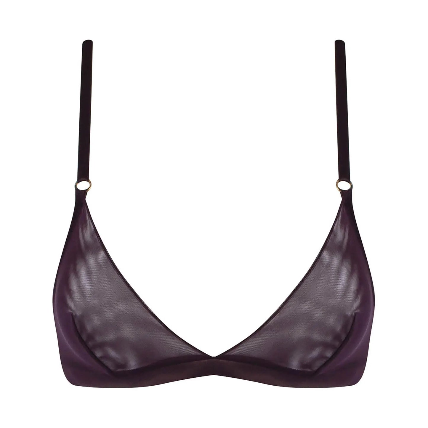 I.D. Line Soft Triangle Fine Mesh Bralette Brown NOKAYA