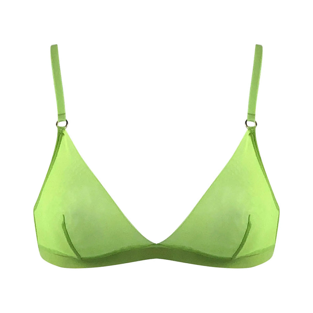 I.D. Line Soft Triangle Fine Mesh Bralette Green NOKAYA