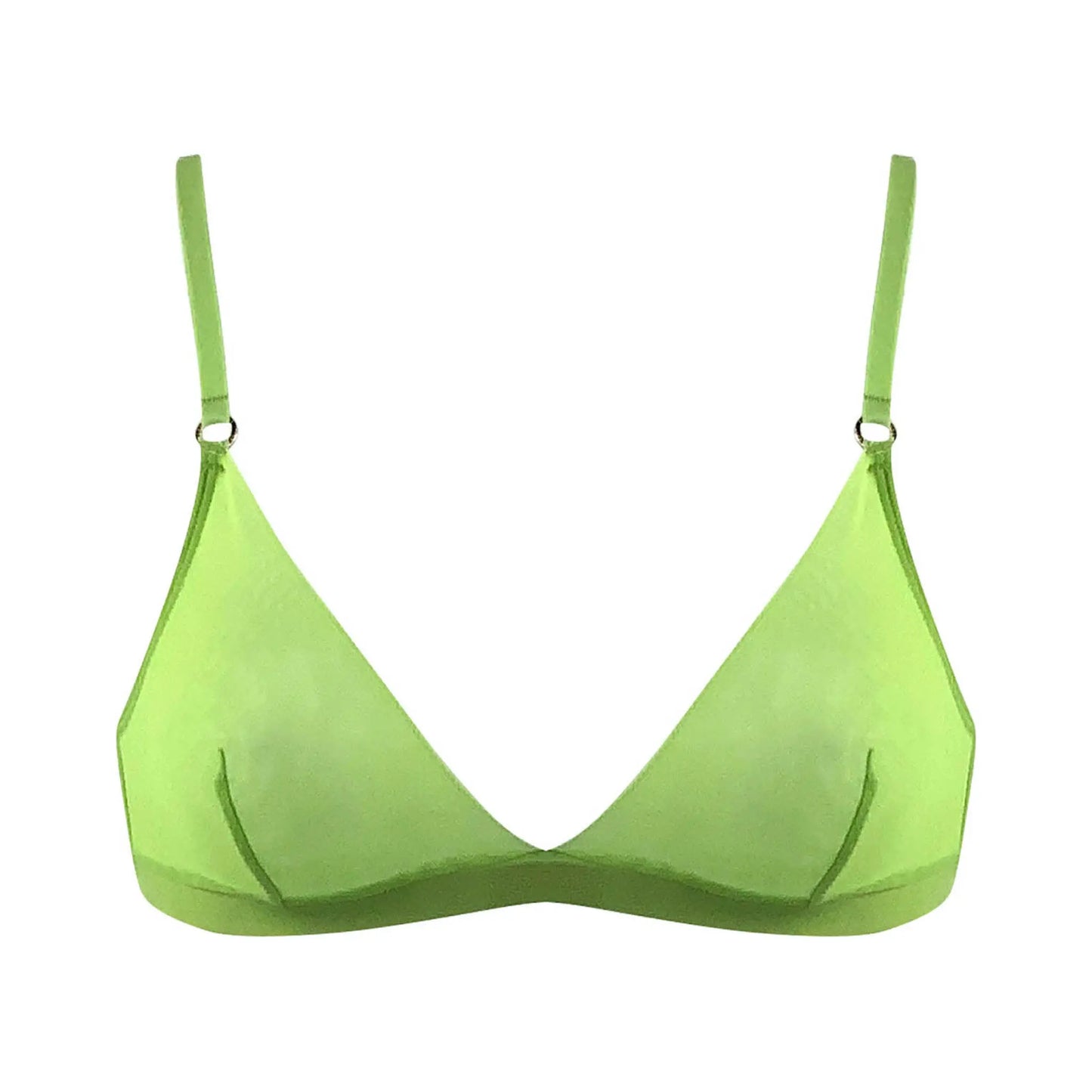 I.D. Line Soft Triangle Fine Mesh Bralette Green NOKAYA