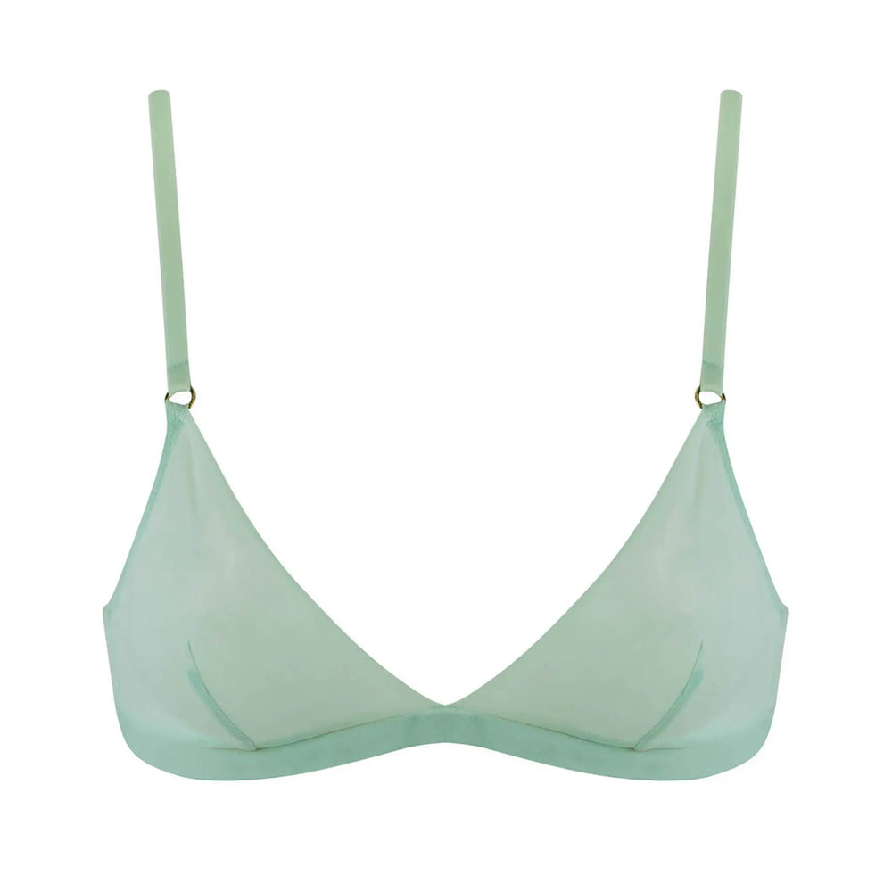 I.D. Line Soft Triangle Fine Mesh Bralette Mint Cream NOKAYA