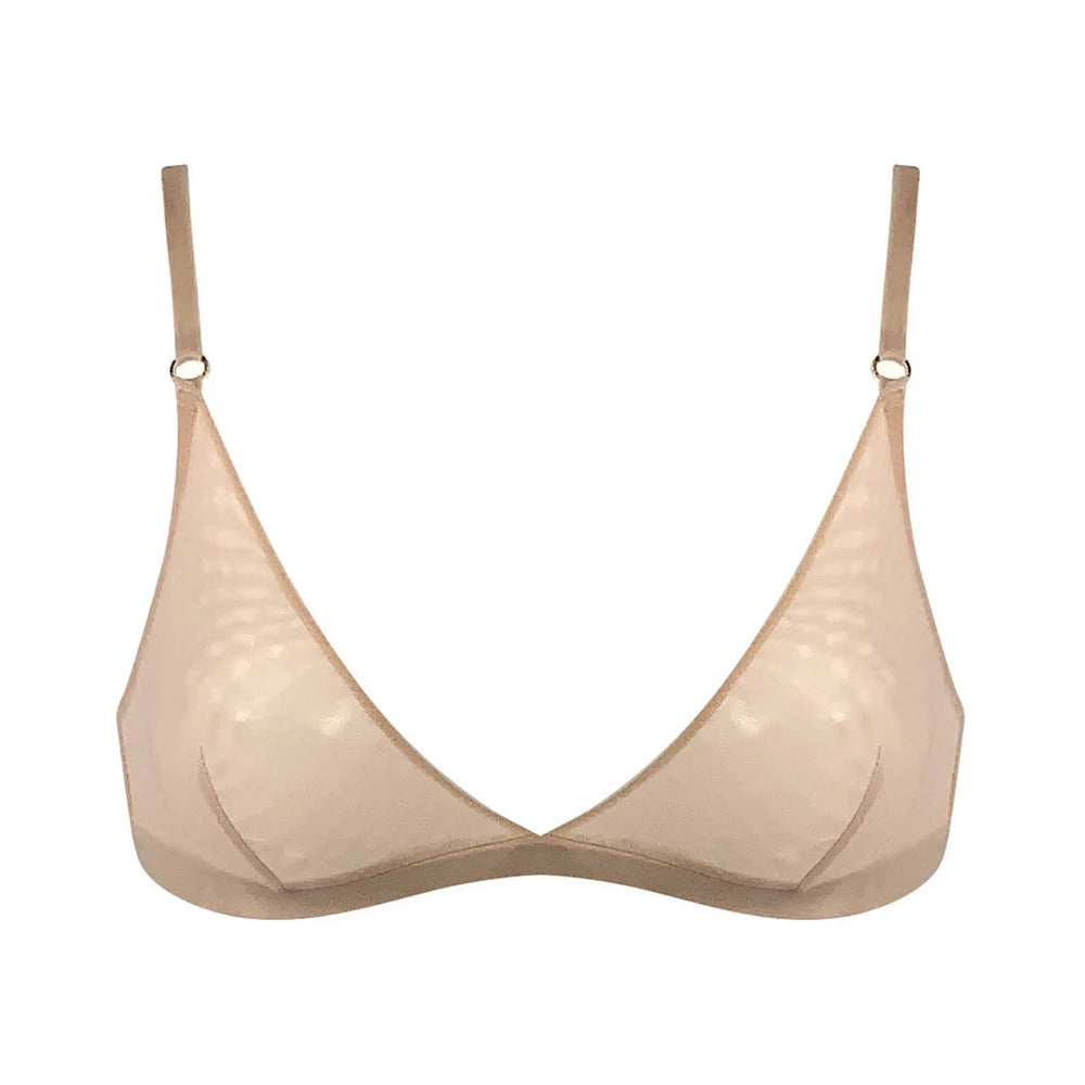 I.D. Line Soft Triangle Fine Mesh Bralette Nude NOKAYA