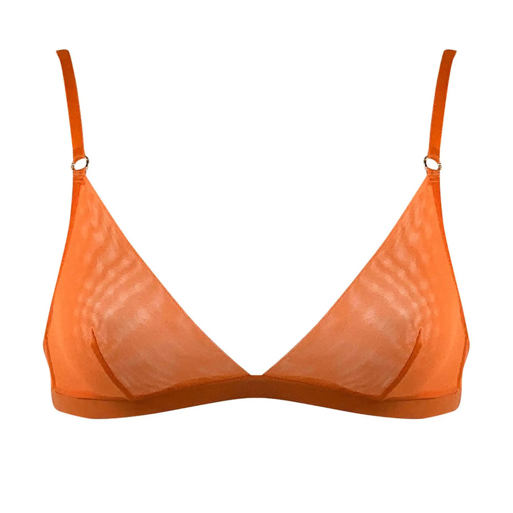 I.D. Line Soft Triangle Fine Mesh Bralette Orange NOKAYA