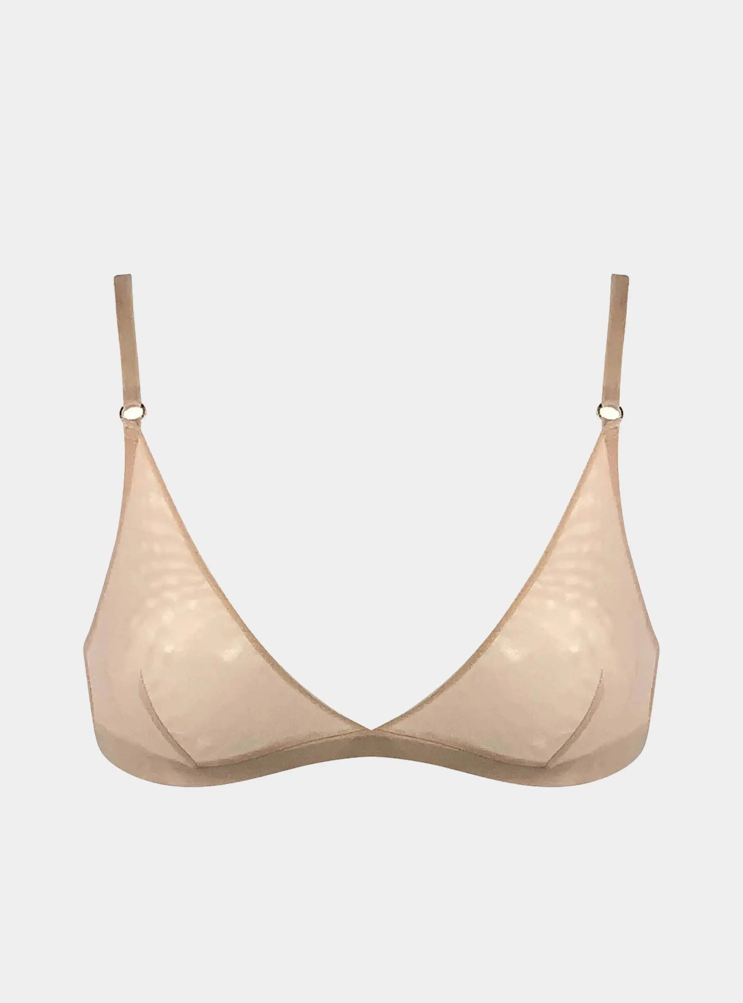 I.D. Line Soft Triangle Fine Nude Mesh Bralette NOKAYA