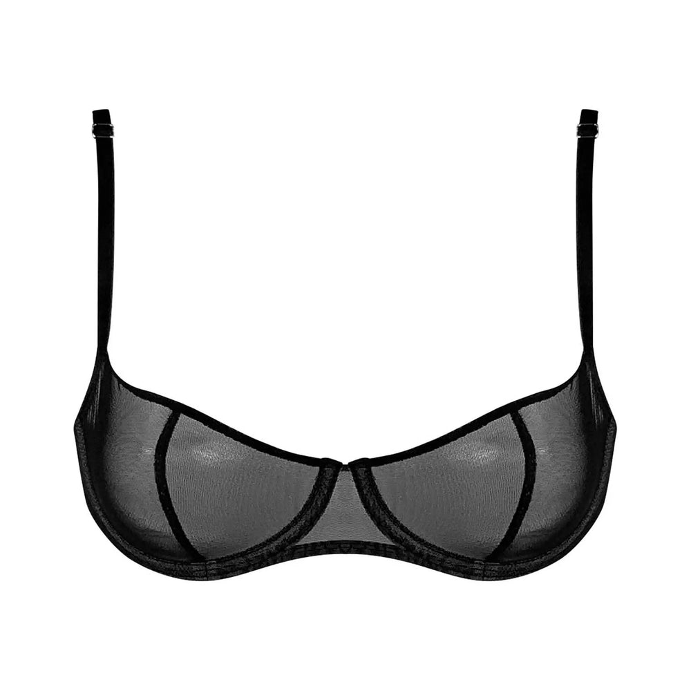I.D. Line Underwired Fine Mesh Balcony Bra Black NOKAYA