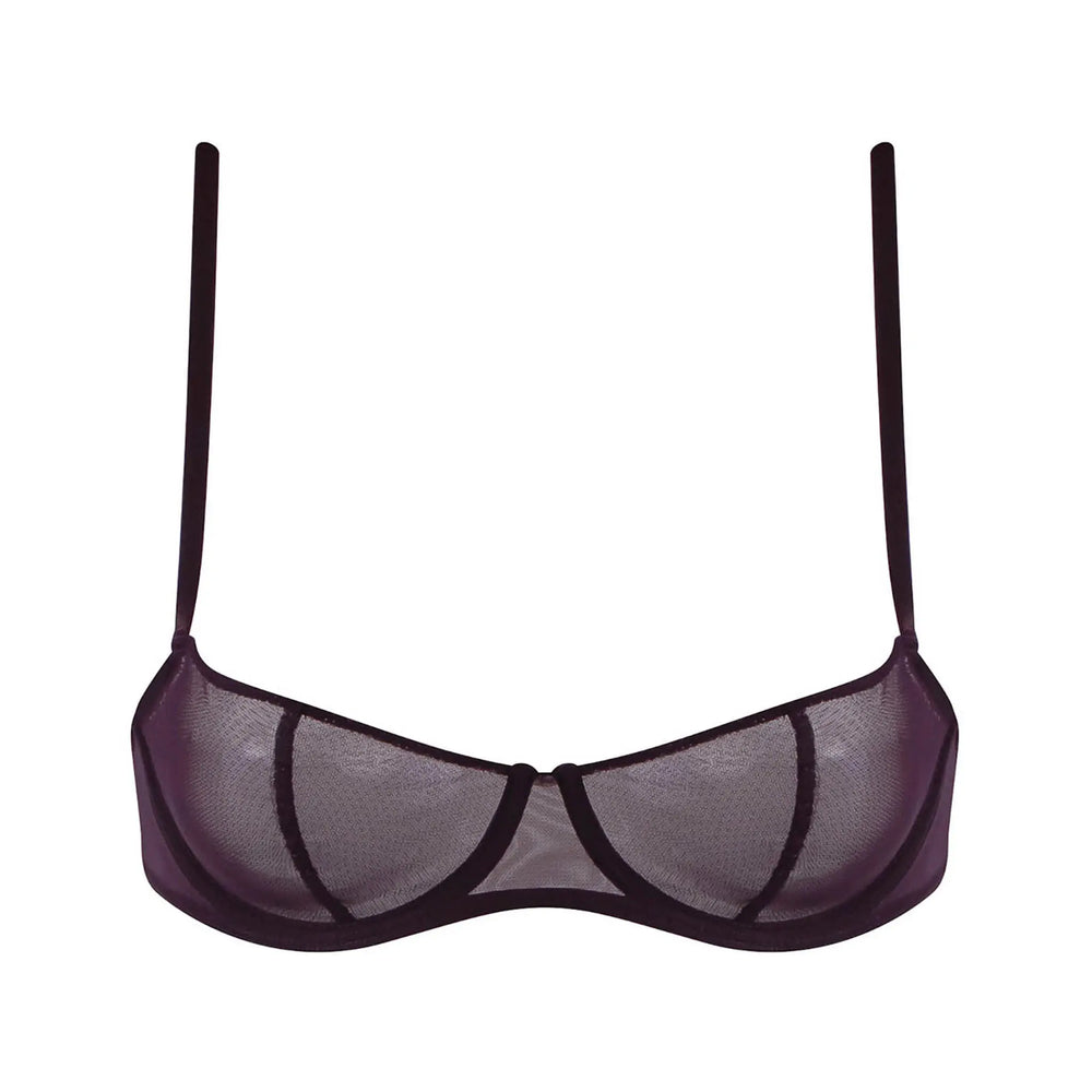 I.D. Line Underwired Fine Mesh Balcony Bra Brown NOKAYA