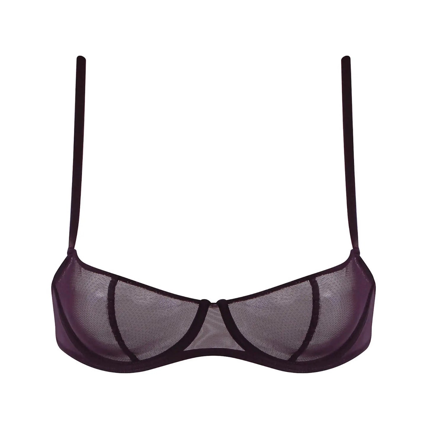 I.D. Line Underwired Fine Mesh Balcony Bra Brown NOKAYA