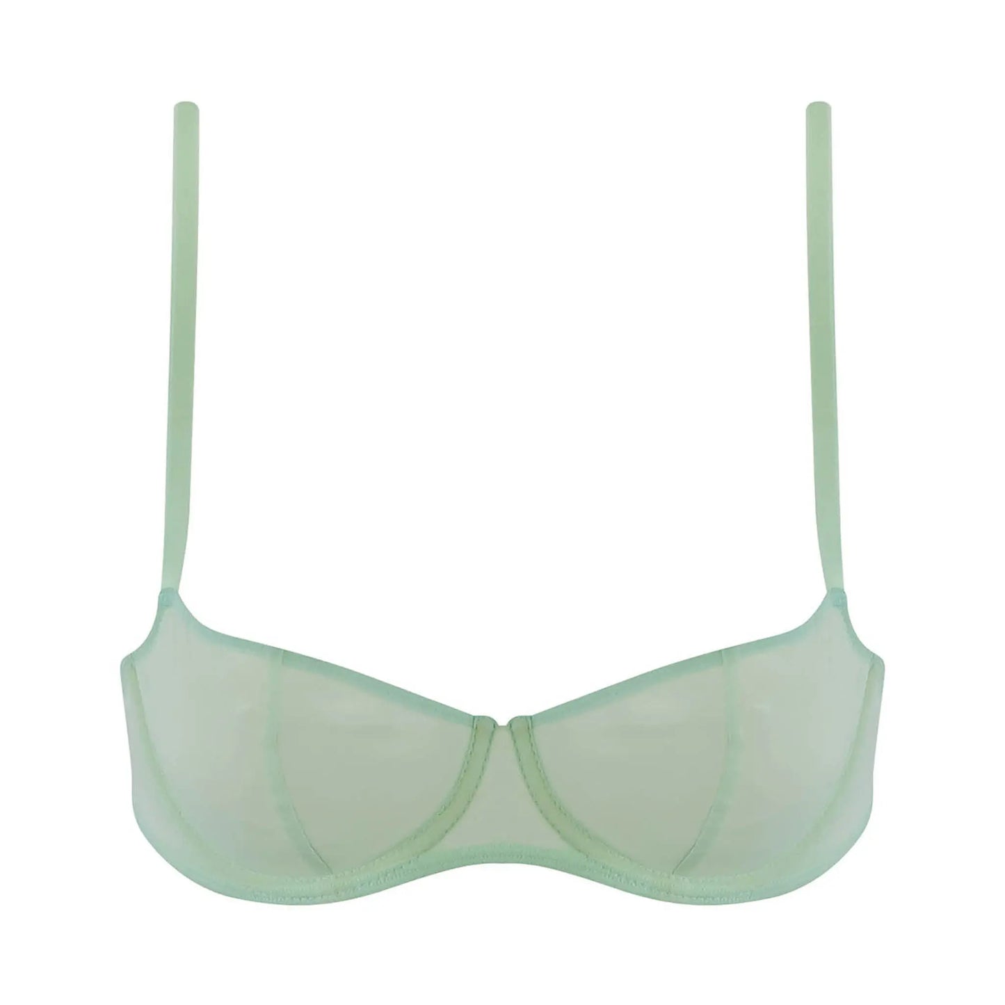 I.D. Line Underwired Fine Mesh Balcony Bra Mint Cream NOKAYA