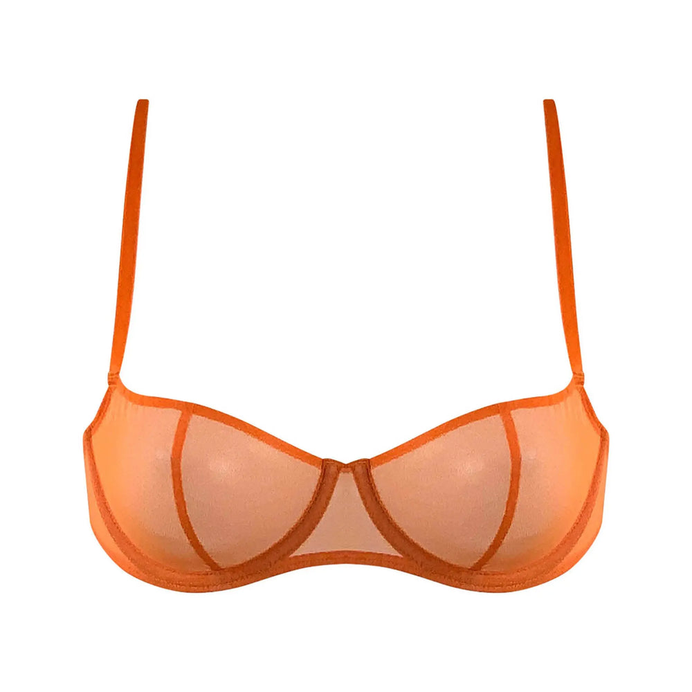 I.D. Line Underwired Fine Mesh Balcony Bra Orange NOKAYA