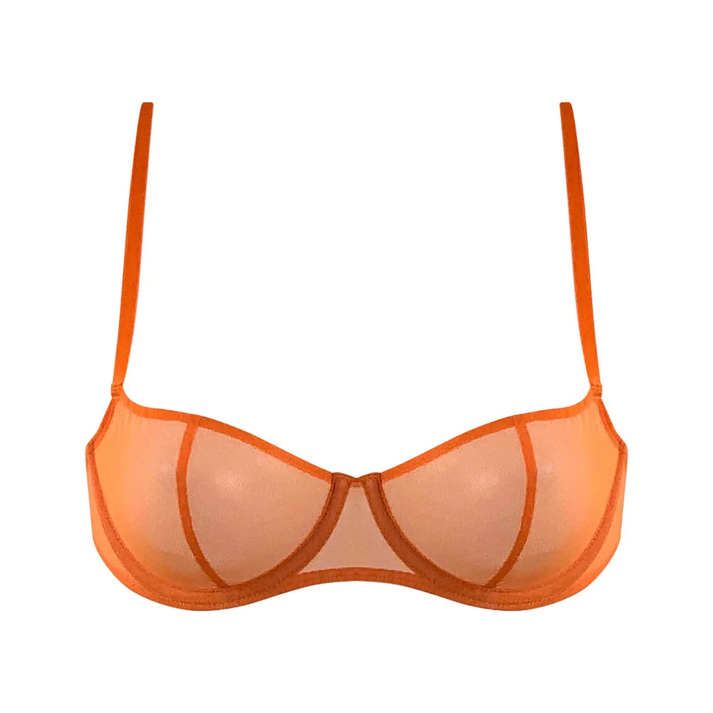 I.D. Line Underwired Fine Mesh Balcony Bra Orange NOKAYA