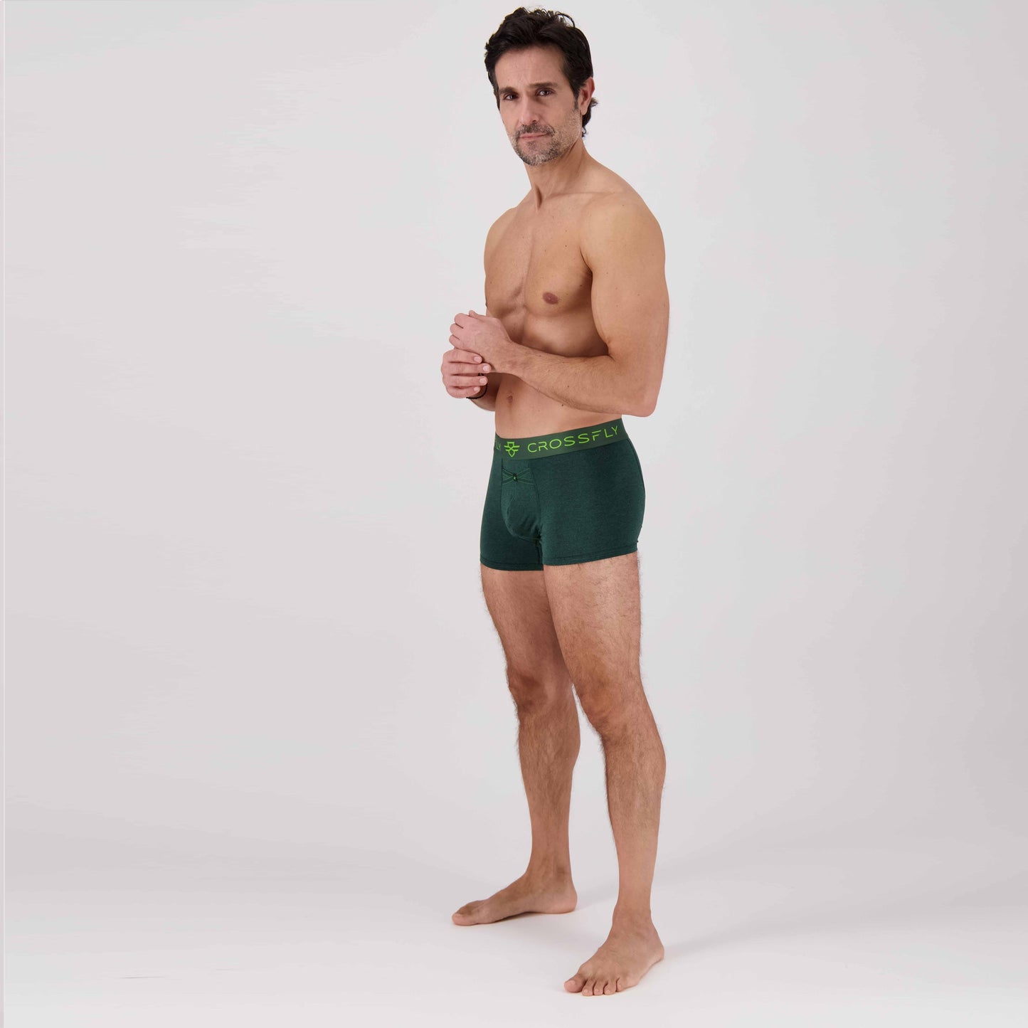 IKON Men's 3" Trunks - Green Marle Crossfly