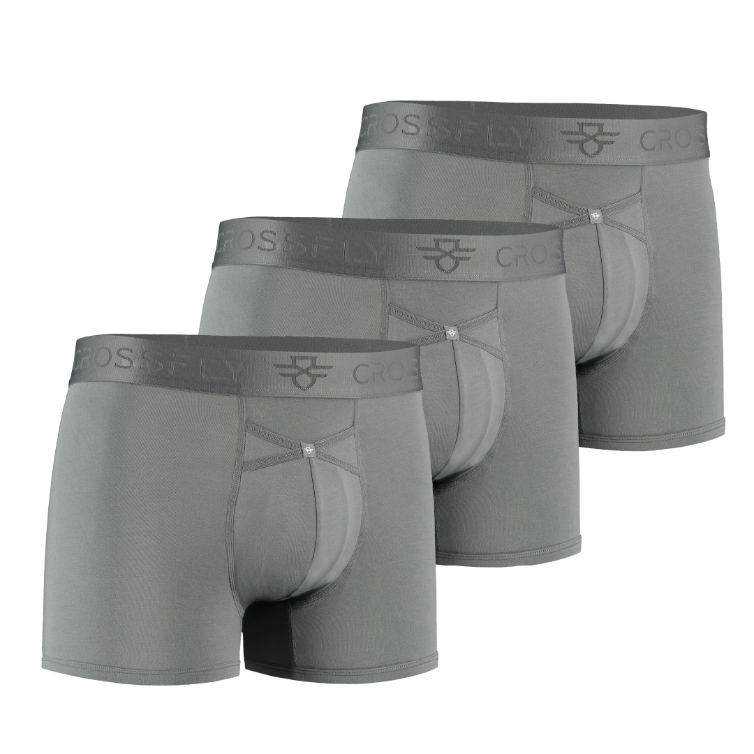 3-pack: IKON Men's 3" Trunks - Charcoal Crossfly