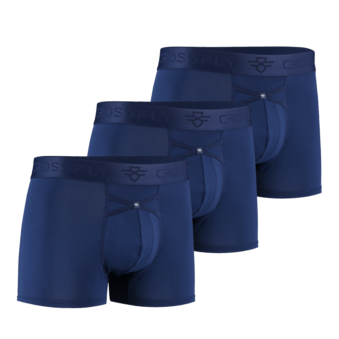 3-pack: IKON Men's 3" Trunks - Navy Crossfly