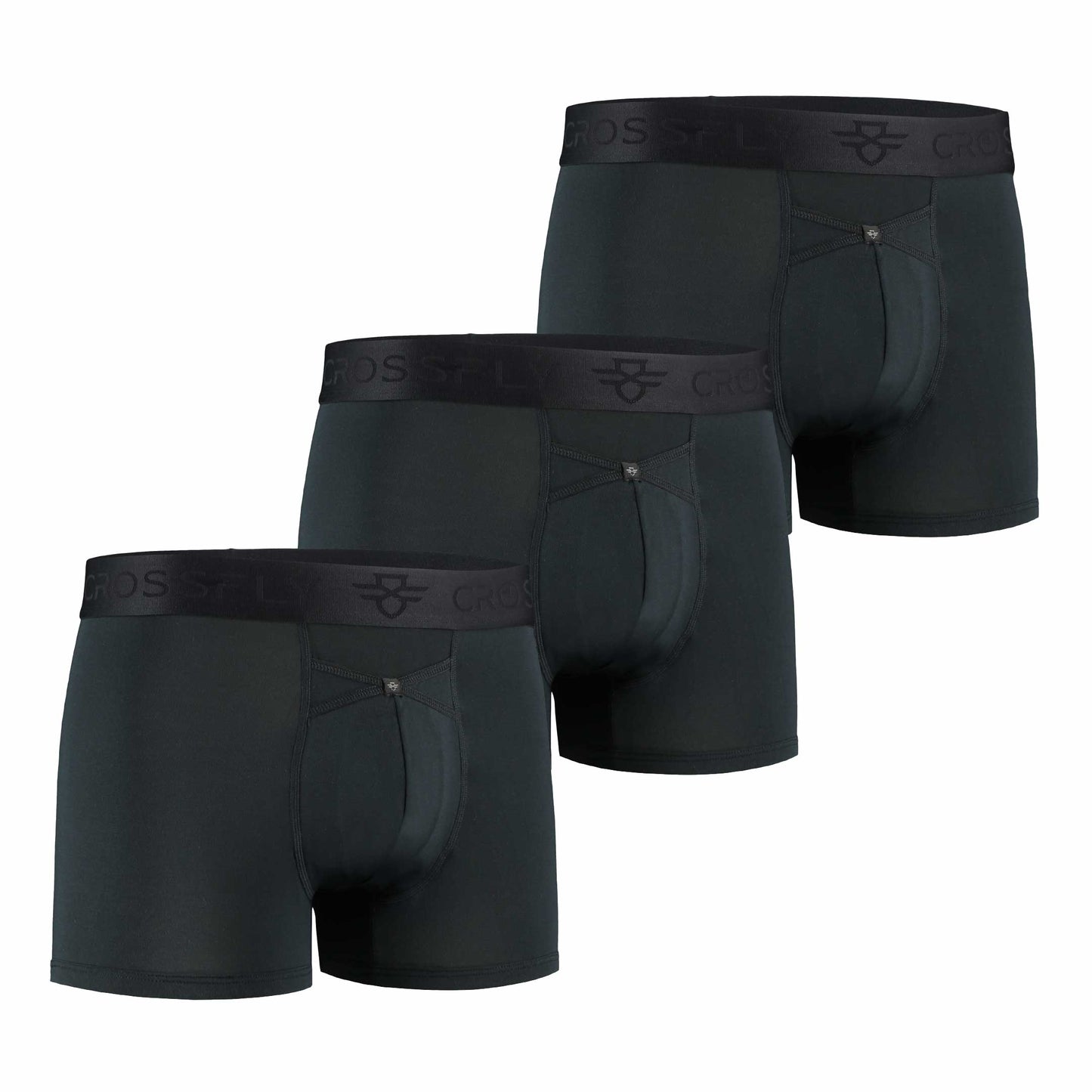 3-pack: IKON Men's 3" Trunks - Black Crossfly