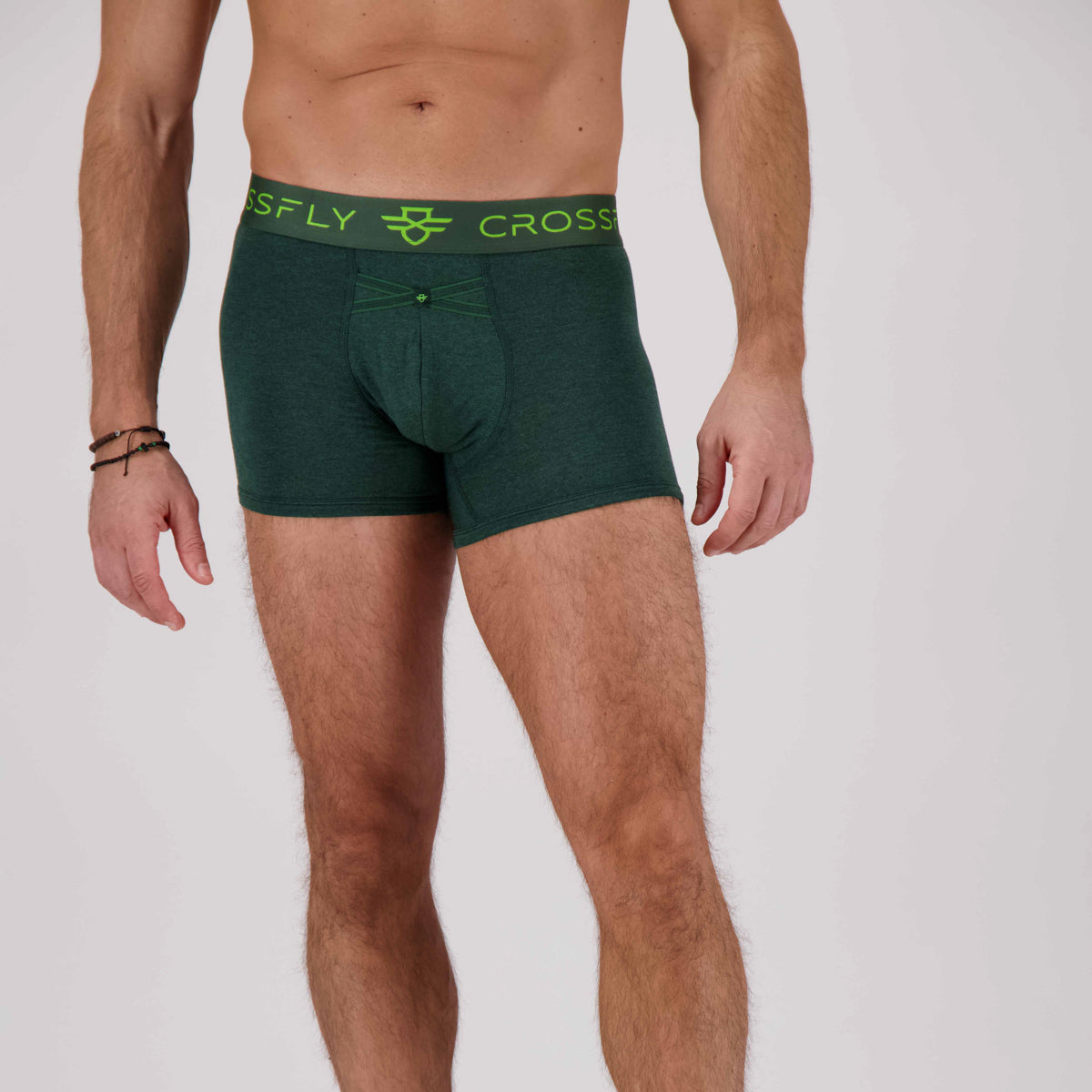 3-pack: IKON Men's 3" Trunks - Green Marle Crossfly