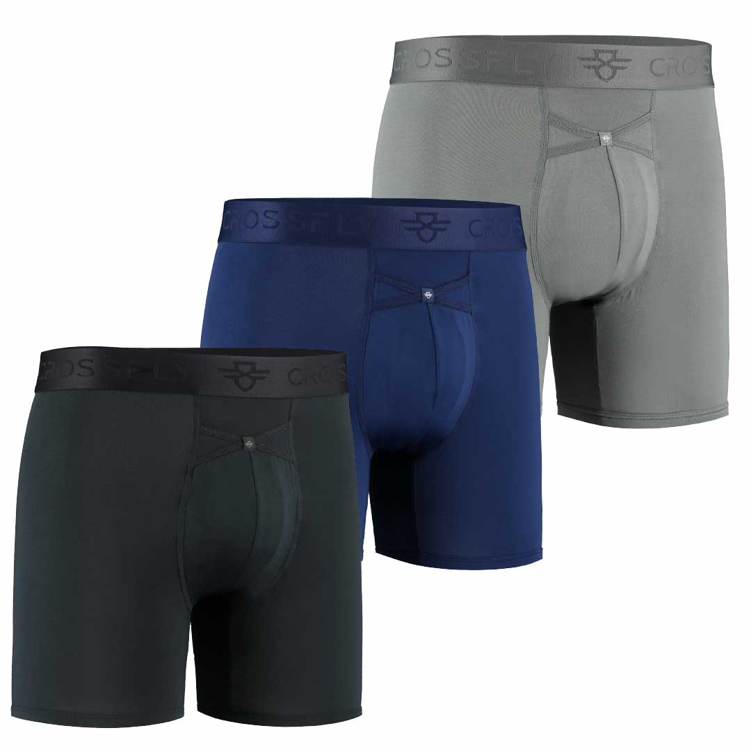 3-Pack: IKON Men's 6" Boxers - Multi Crossfly